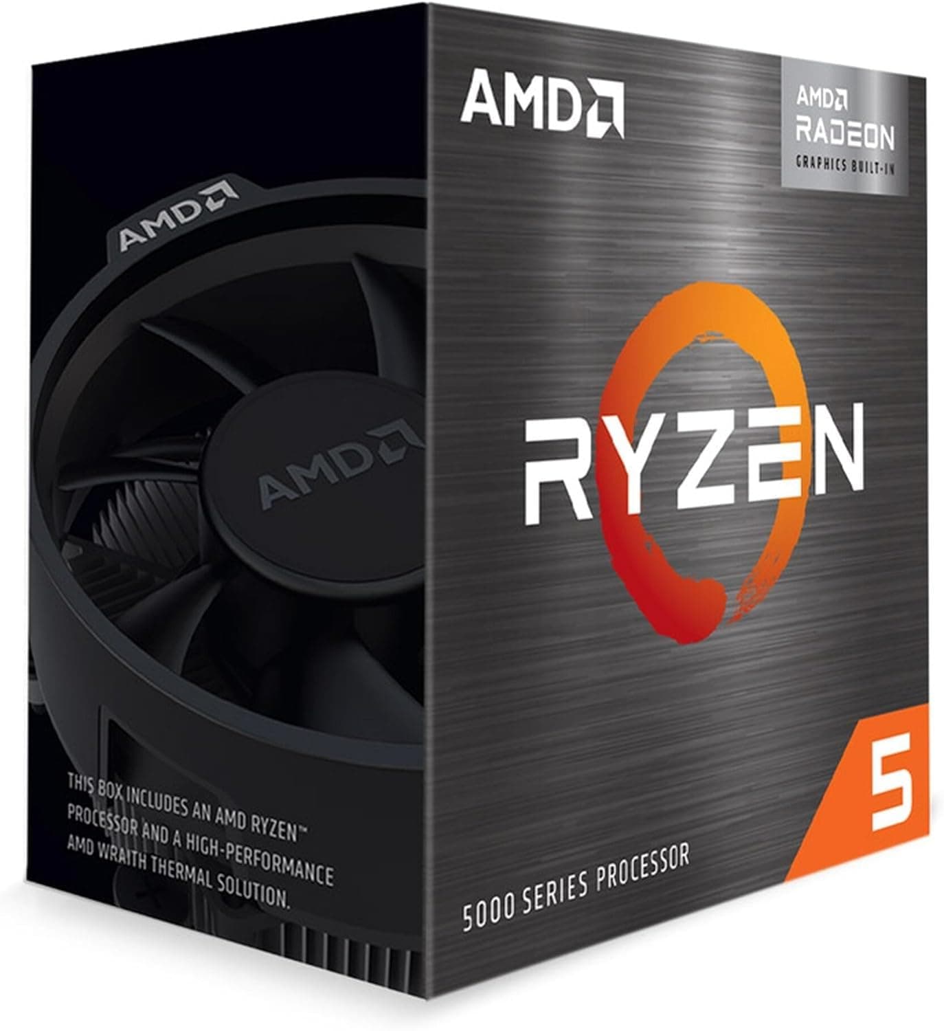 AMD Ryzen 5 5600GT CPU with Wraith Stealth Cooler, AM4, 3.6GHz (4.6 Turbo), 6-Core, 65W, 19MB Cache, 7nm, 5th Gen, Radeon Graphics
