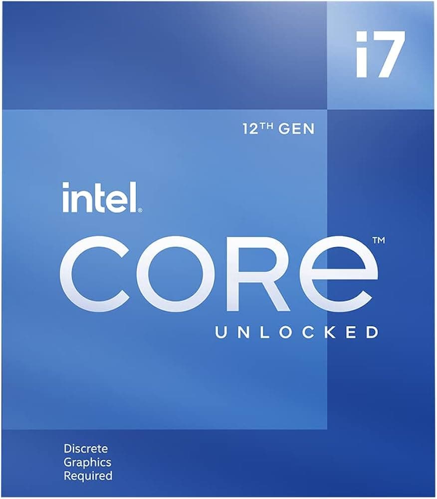 Intel Core i7-12700KF CPU, 1700, 3.6 GHz (5.0 Turbo), 12-Core, 125W (190W Turbo), 10nm, 25MB Cache, Alder Lake, Unlocked, No Graphics, NO HEATSINK/FAN - Main View