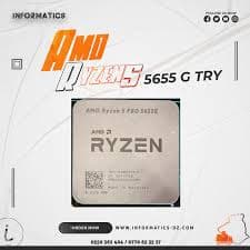 AMD Ryzen 5 PRO 5655G CPU with Wraith Stealth Cooler, AM4, Up to 4.4GHz, 6-Core, 65W, 19MB Cache, 7nm, 5th Gen, Radeon Graphics - OEM *TRAY* - Main View