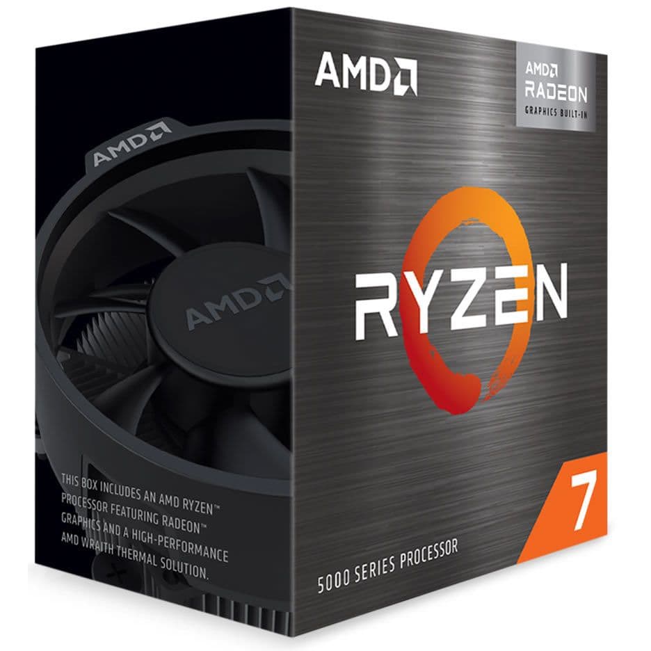 AMD Ryzen 7 5700G with Wraith Stealth Cooler, AM4, 3.8GHz (4.6 Turbo), 8-Core, 65W, 20MB Cache, 7nm, 5th Gen, Radeon Graphics - Main View