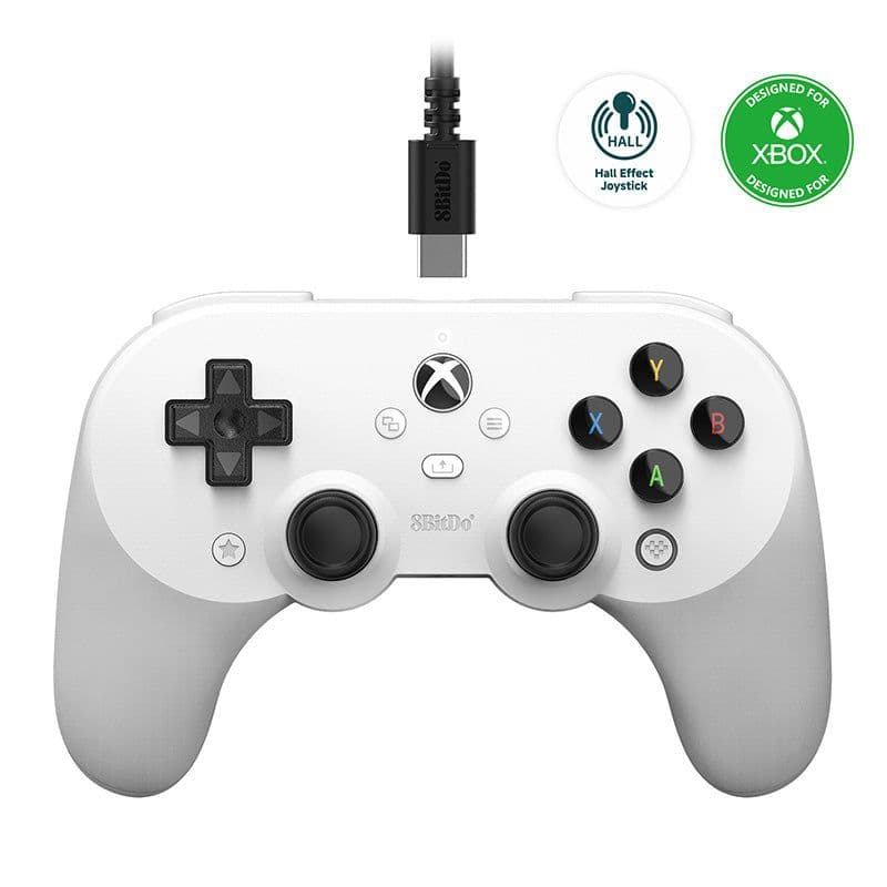 8BitDo Pro 2 Wired Controller (White) - Xbox X - Main View