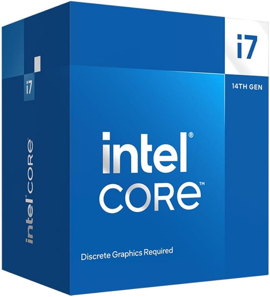 Intel Core i7-14700F CPU, 1700, Up to 5.4GHz, 20-Core, 65W (219W Turbo), 10nm, 33MB Cache, Raptor Lake Refresh, No Graphics - Main View